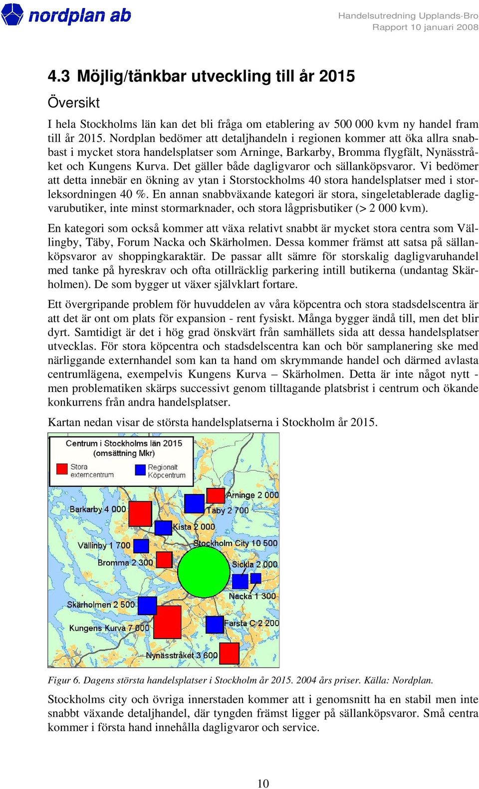 Det gäller både dagligvaror och sällanköpsvaror. Vi bedömer att detta innebär en ökning av ytan i Storstockholms 40 stora handelsplatser med i storleksordningen 40 %.