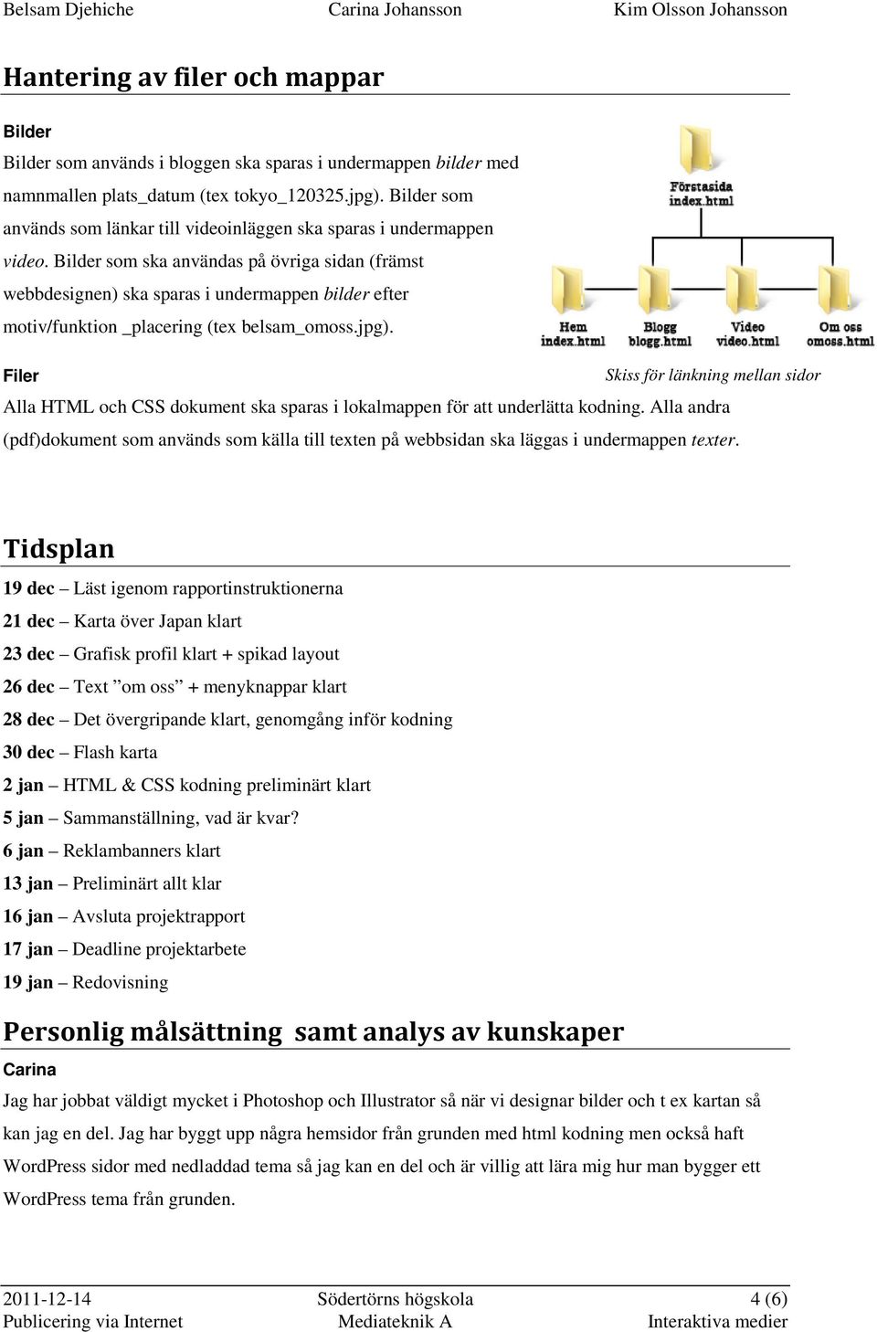 Bilder som ska användas på övriga sidan (främst webbdesignen) ska sparas i undermappen bilder efter motiv/funktion _placering (tex belsam_omoss.jpg).