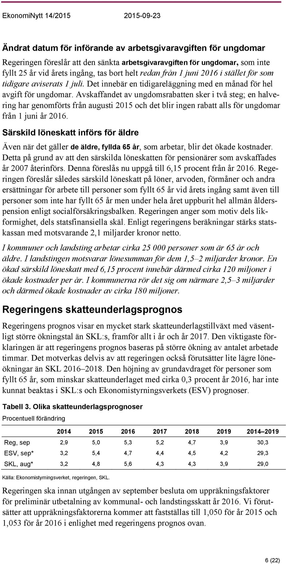 Avskaffandet av ungdomsrabatten sker i två steg; en halvering har genomförts från augusti 2015 och det blir ingen rabatt alls för ungdomar från 1 juni år 2016.