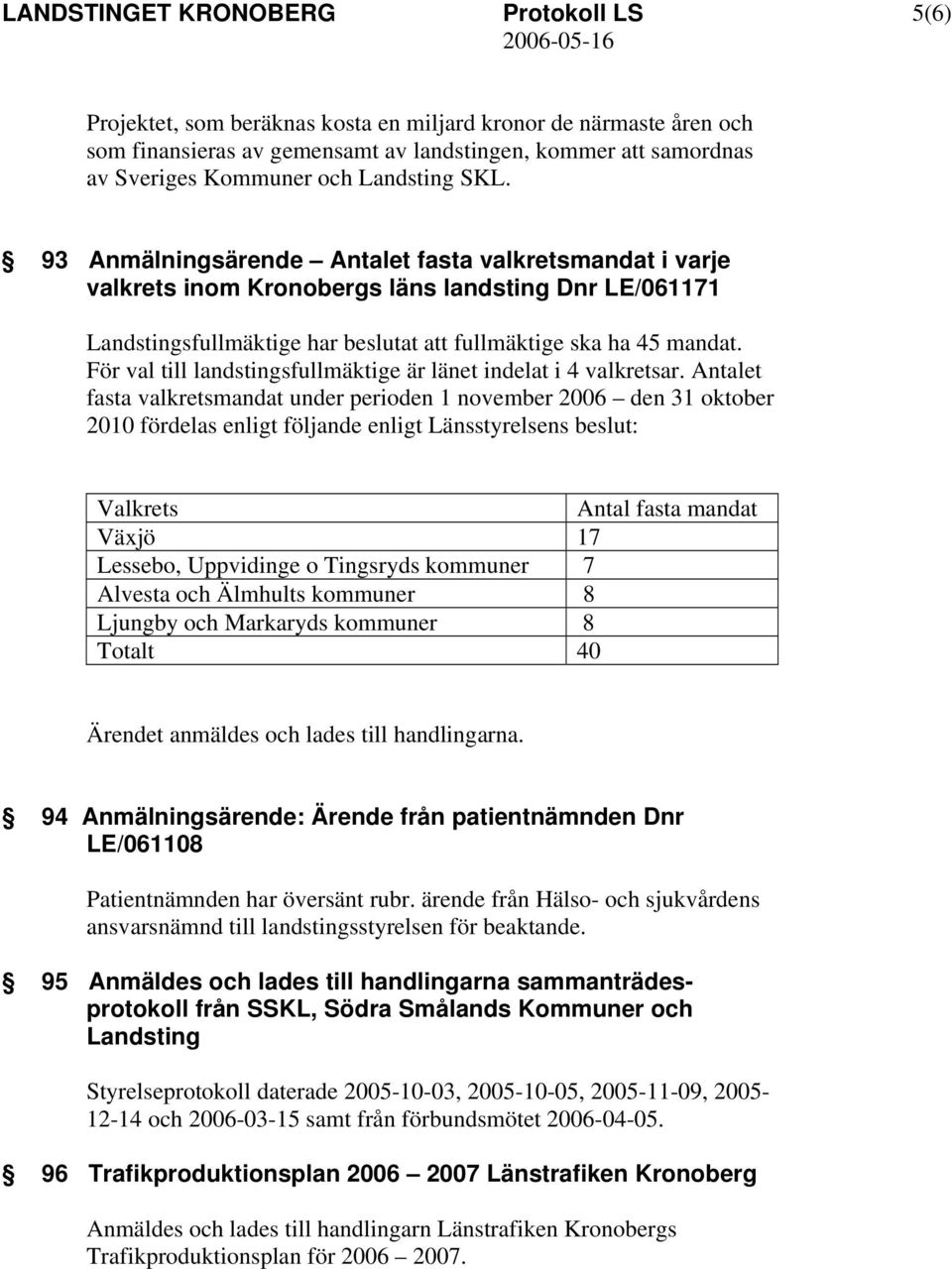 För val till landstingsfullmäktige är länet indelat i 4 valkretsar.