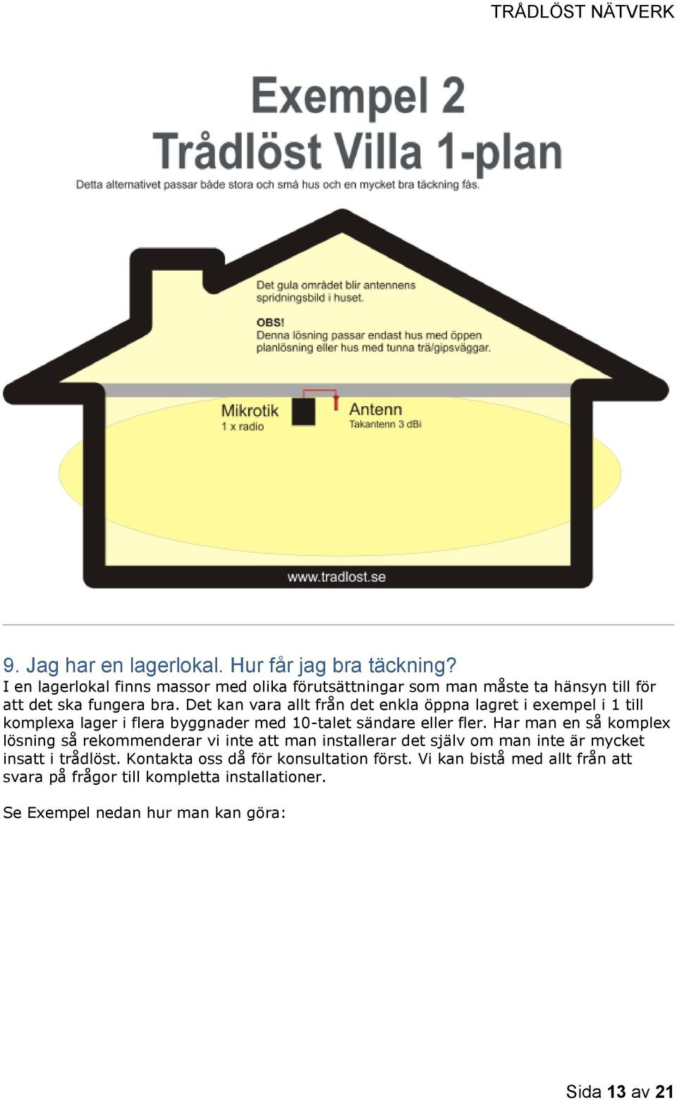 Det kan vara allt från det enkla öppna lagret i exempel i 1 till komplexa lager i flera byggnader med 10-talet sändare eller fler.