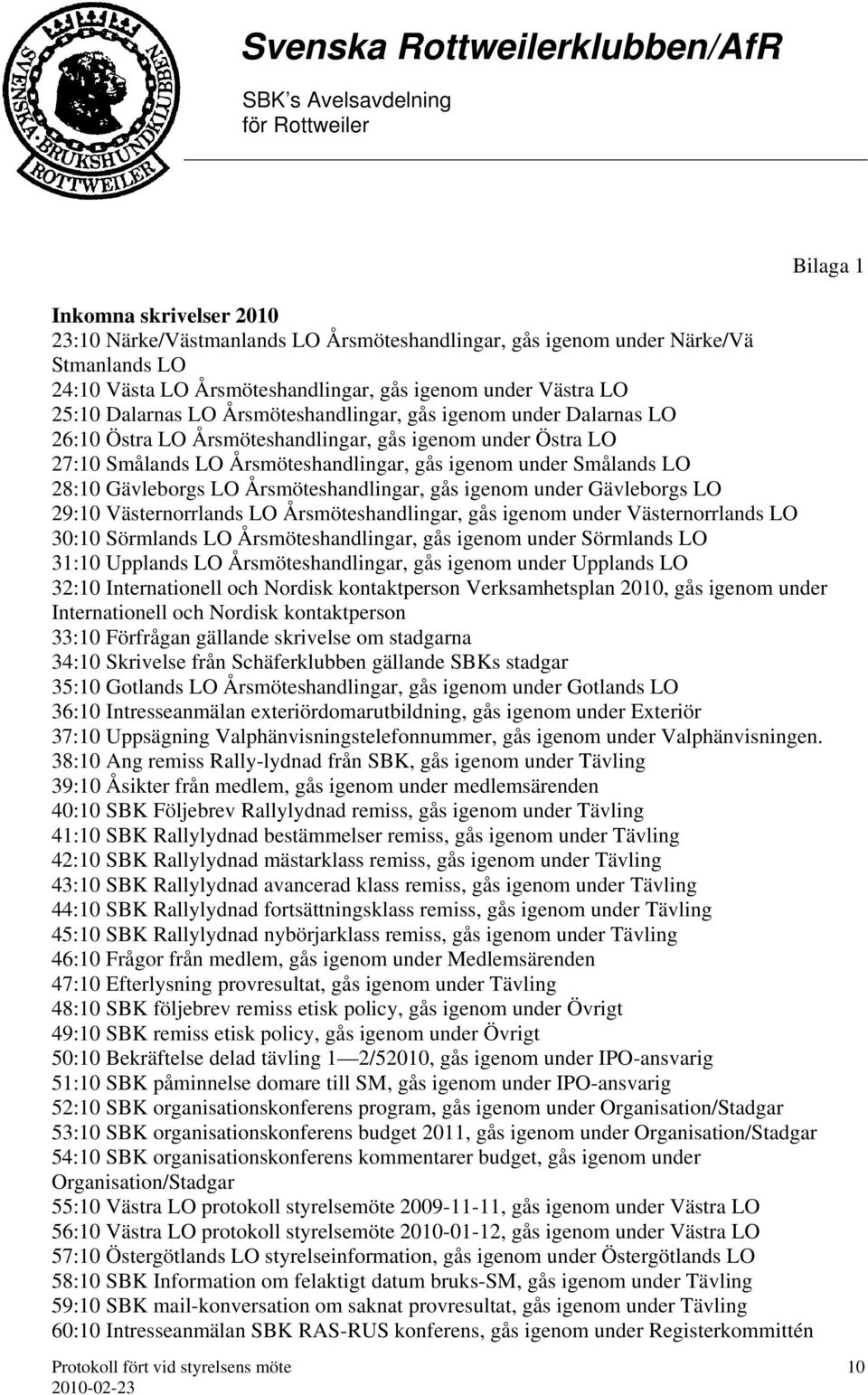 Årsmöteshandlingar, gås igenom under Gävleborgs LO 29:10 Västernorrlands LO Årsmöteshandlingar, gås igenom under Västernorrlands LO 30:10 Sörmlands LO Årsmöteshandlingar, gås igenom under Sörmlands