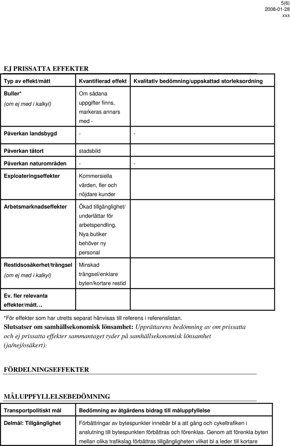 nöjdare kunder Ökad tillgänglighet/ underlättar för arbetspendling. Nya butiker behöver ny personal Minskad trängsel/enklare byten/kortare restid Ev.