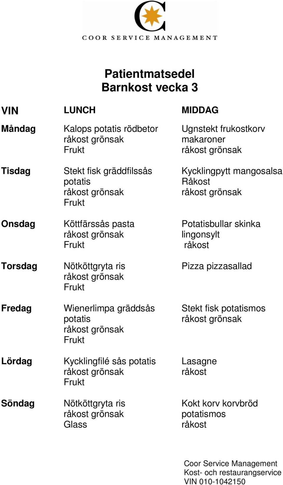 ris Ugnstekt frukostkorv makaroner Kycklingpytt mangosalsa Råkost