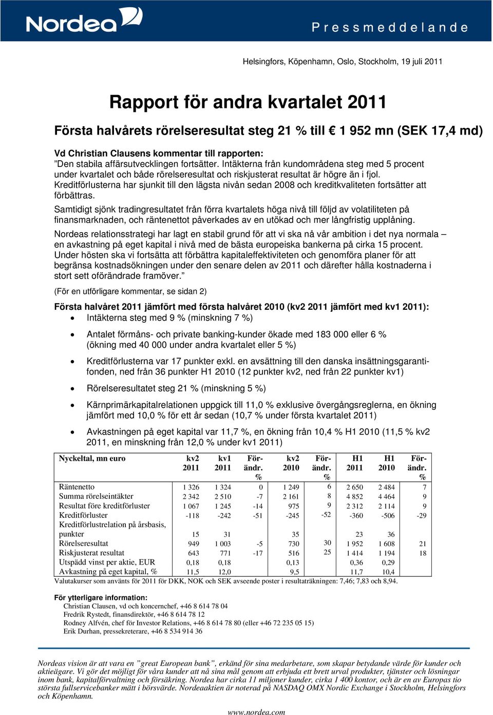 Kreditförlusterna har sjunkit till den lägsta nivån sedan 2008 och kreditkvaliteten fortsätter att förbättras.