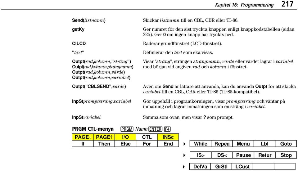 Ger 0 om ingen knapp har tryckts ned. Raderar grundfönstret (LCD-fönstret). Definierar den text som ska visas.