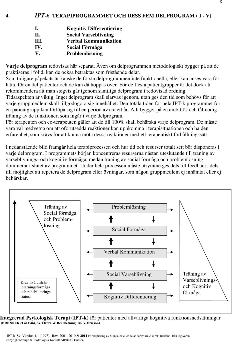 Som tidigare påpekats är kanske de första delprogrammen inte funktionella, eller kan anses vara för lätta, för en del patienter och de kan då hoppas över.