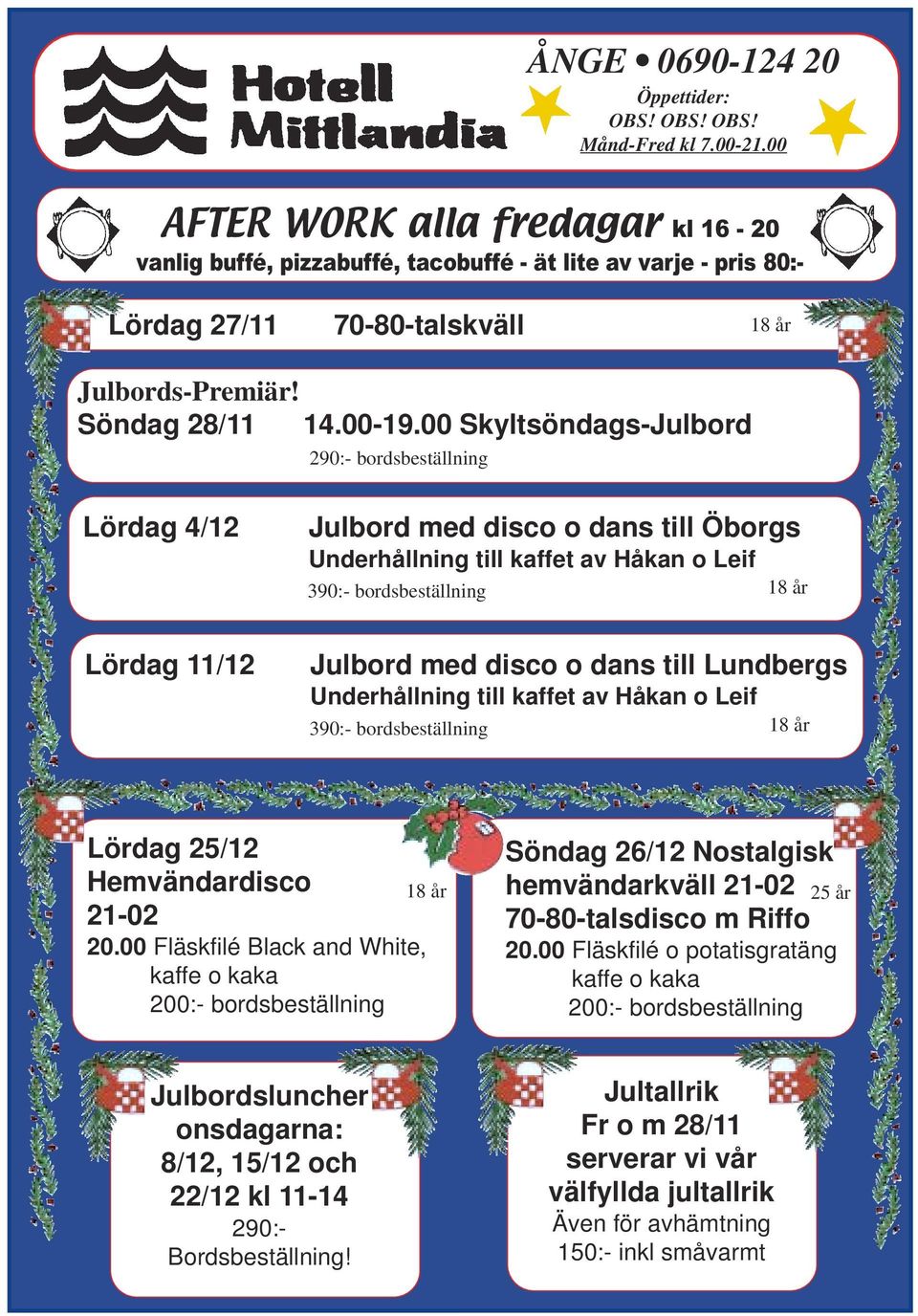 Söndag 28/11 14.00-19.