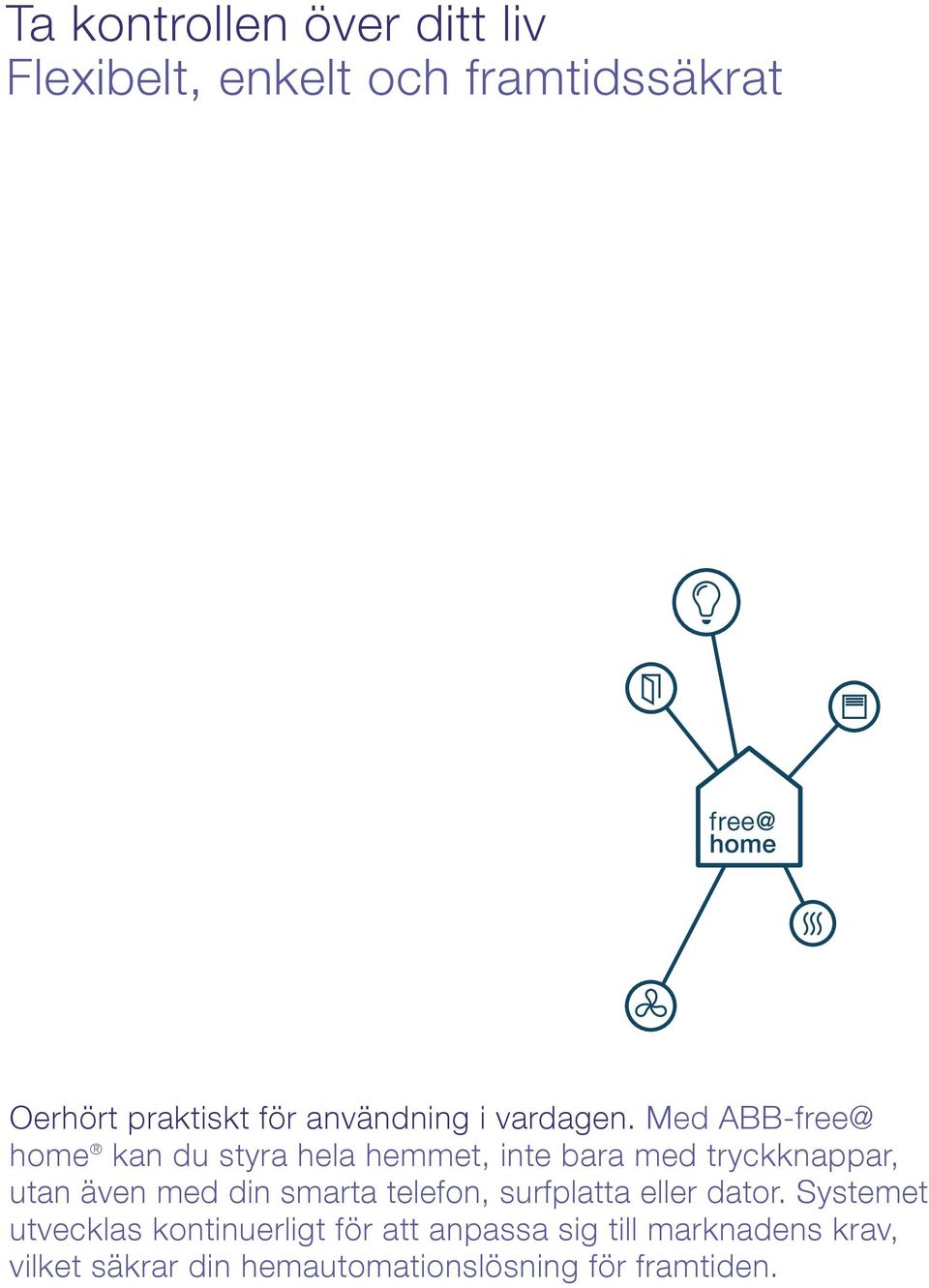 Med ABB-free@ home kan du styra hela hemmet, inte bara med tryckknappar, utan även med din