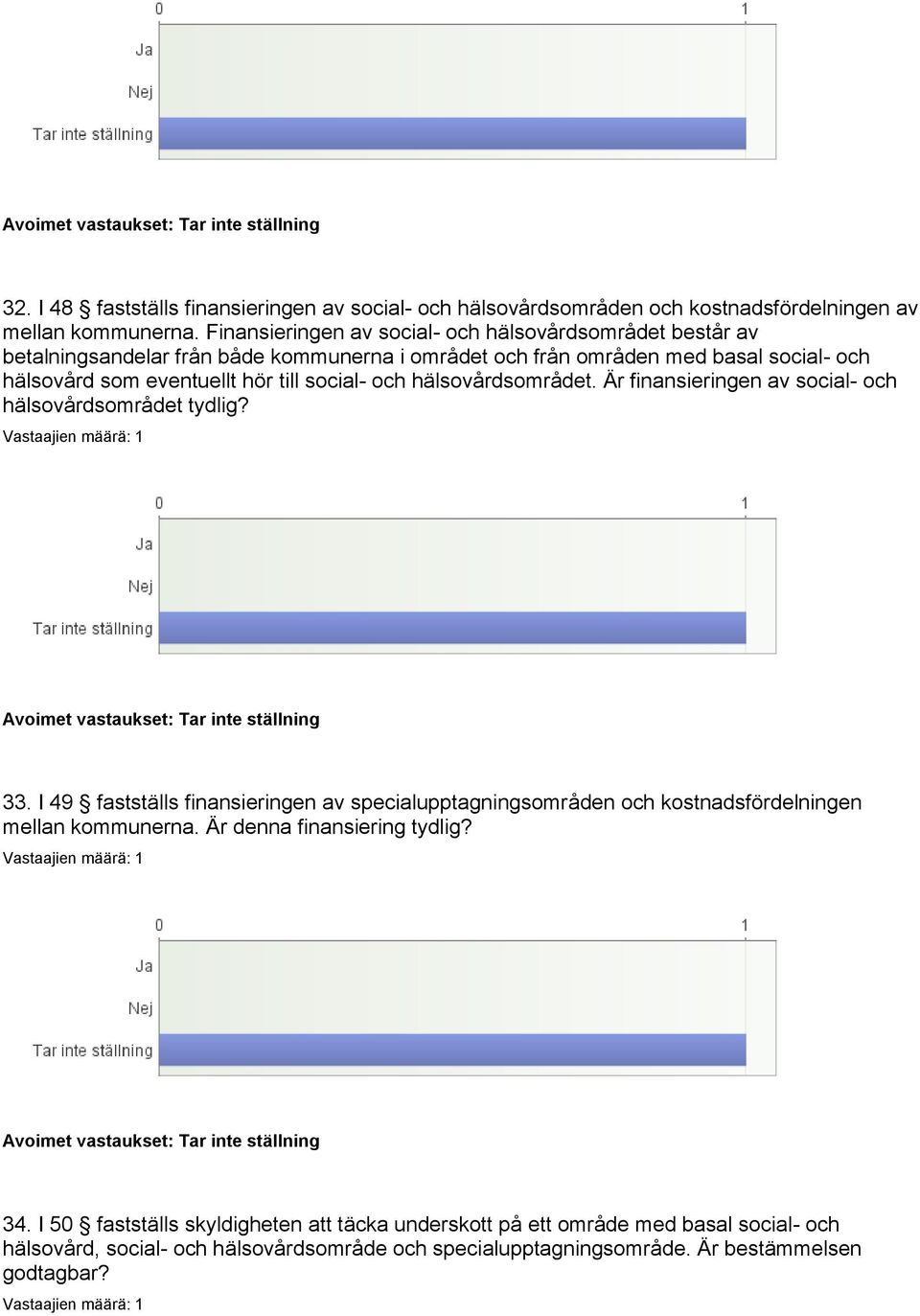 till social- och hälsovårdsområdet. Är finansieringen av social- och hälsovårdsområdet tydlig? 33.