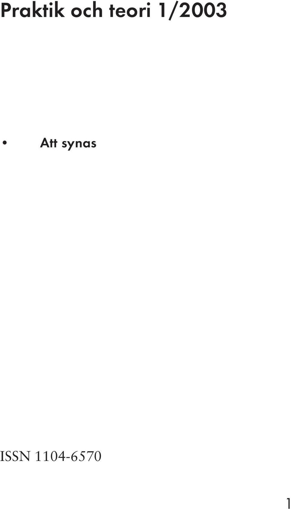 Att synas