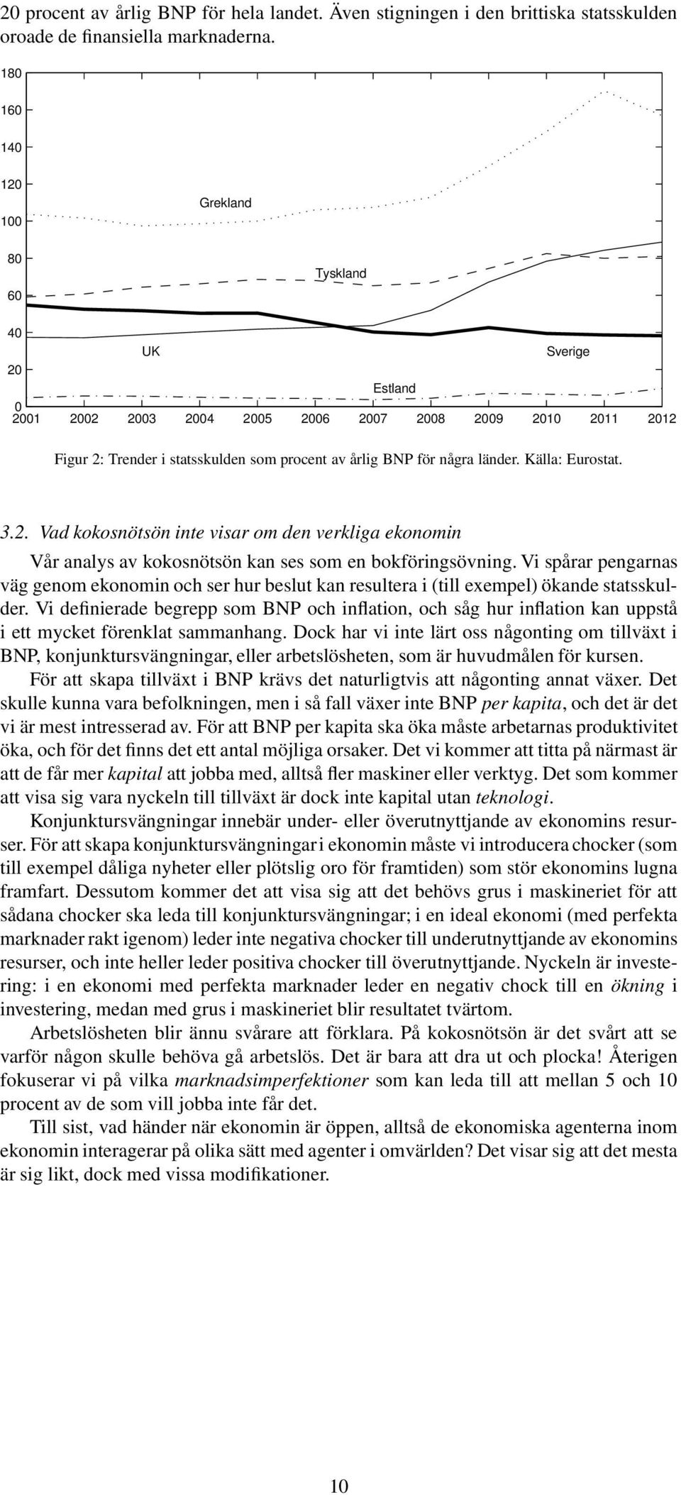 länder. Källa: Eurostat. 3.2. Vad kokosnötsön inte visar om den verkliga ekonomin Vår analys av kokosnötsön kan ses som en bokföringsövning.