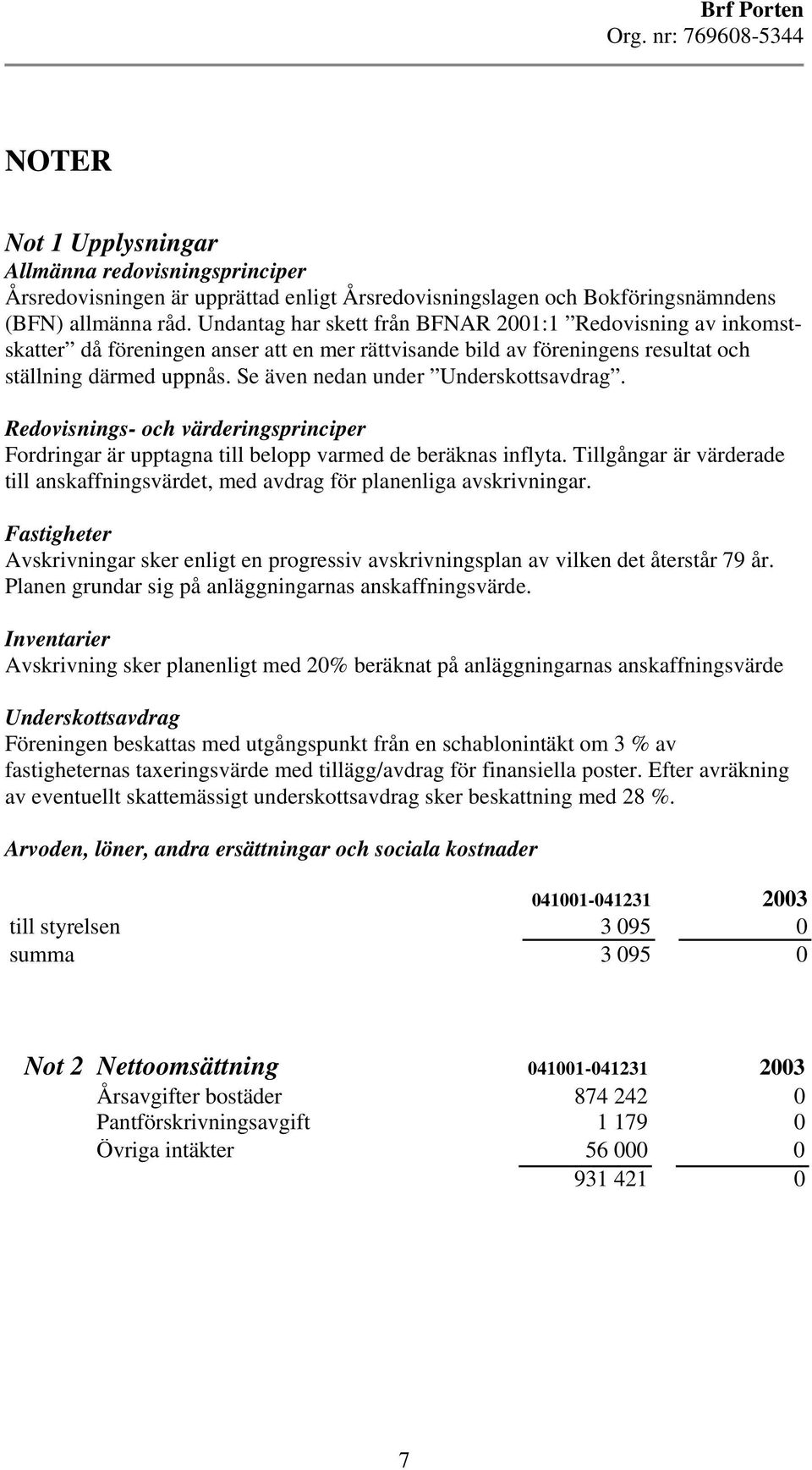 Se även nedan under Underskottsavdrag. Redovisnings- och värderingsprinciper Fordringar är upptagna till belopp varmed de beräknas inflyta.