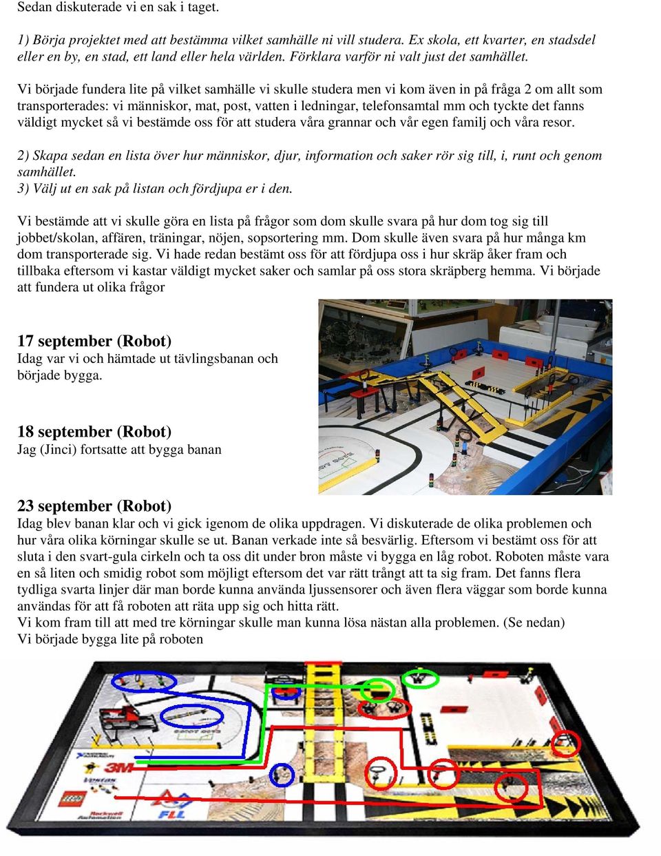 Vi började fundera lite på vilket samhälle vi skulle studera men vi kom även in på fråga 2 om allt som transporterades: vi människor, mat, post, vatten i ledningar, telefonsamtal mm och tyckte det
