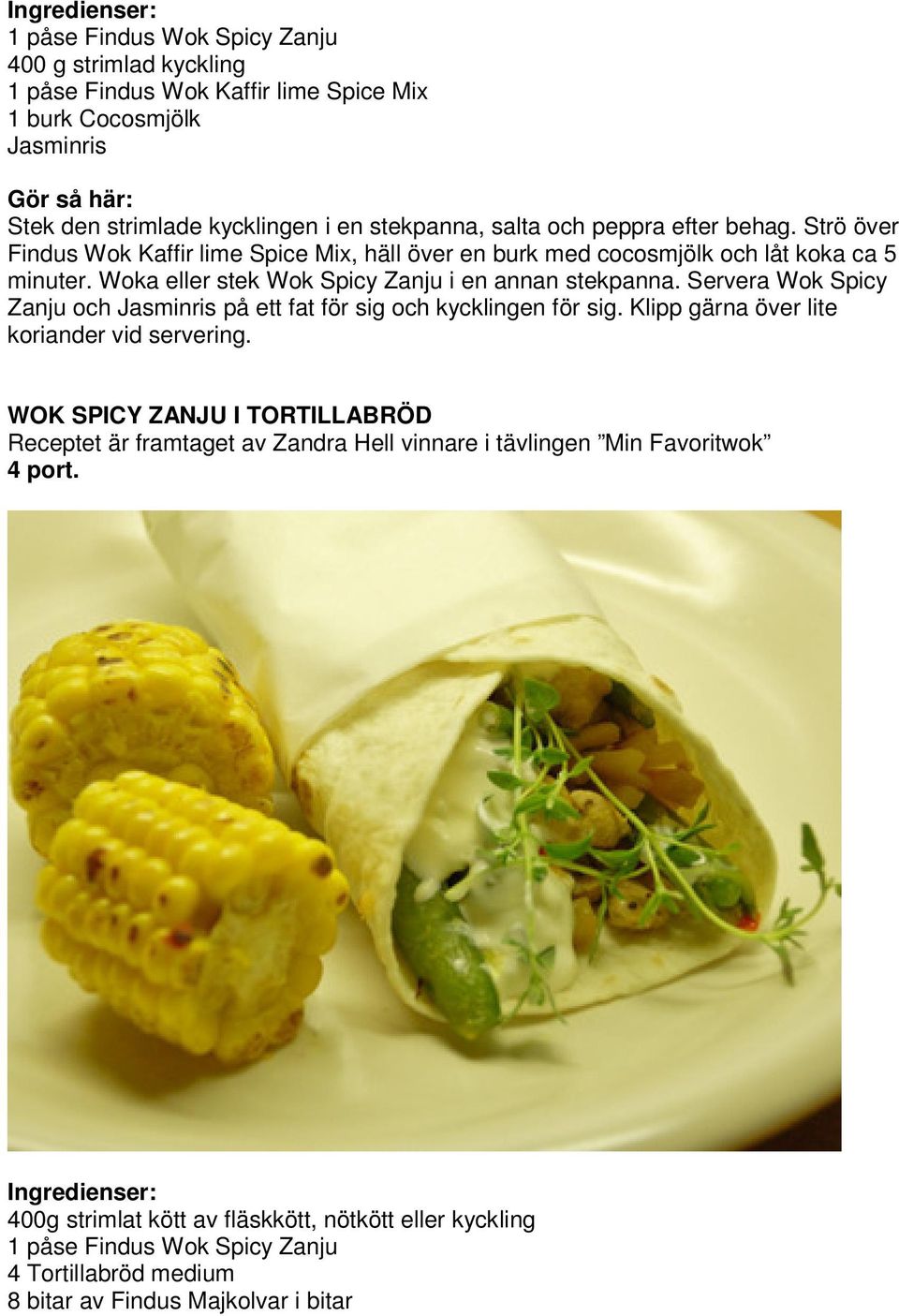 Fem enkla och goda recept med Findus Wok Spicy Zanju - PDF Free Download