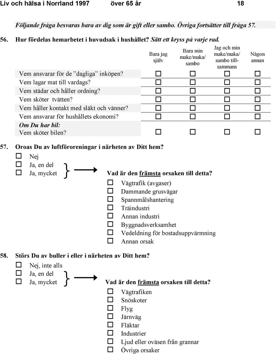 V V V V Vem städar och håller ordning? V V V V Vem sköter tvätten? V V V V Vem håller kontakt med släkt och vänner? V V V V Vem ansvarar för hushållets ekonomi?