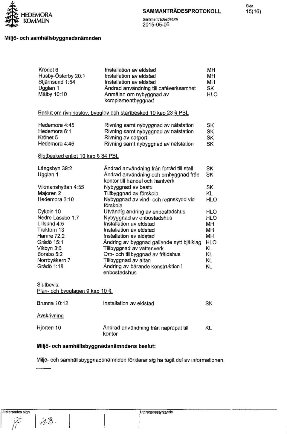 komplementbyggnad HLO Beslut om rivningslov.
