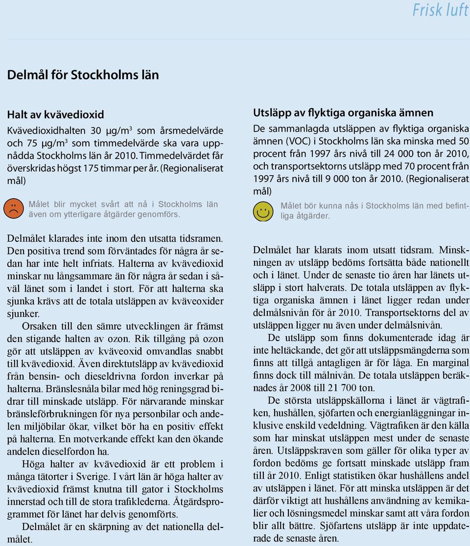 Den positiva trend som förväntades för några år sedan har inte helt infriats. Halterna av kvävedioxid minskar nu långsammare än för några år sedan i såväl länet som i landet i stort.