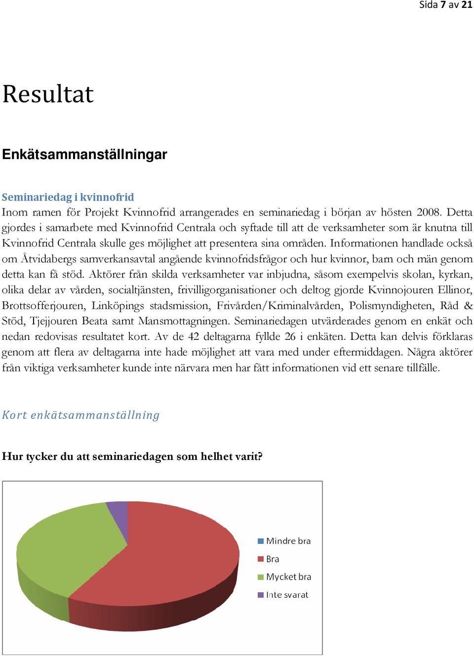 Informationen handlade också om Åtvidabergs samverkansavtal angående kvinnofridsfrågor och hur kvinnor, barn och män genom detta kan få stöd.