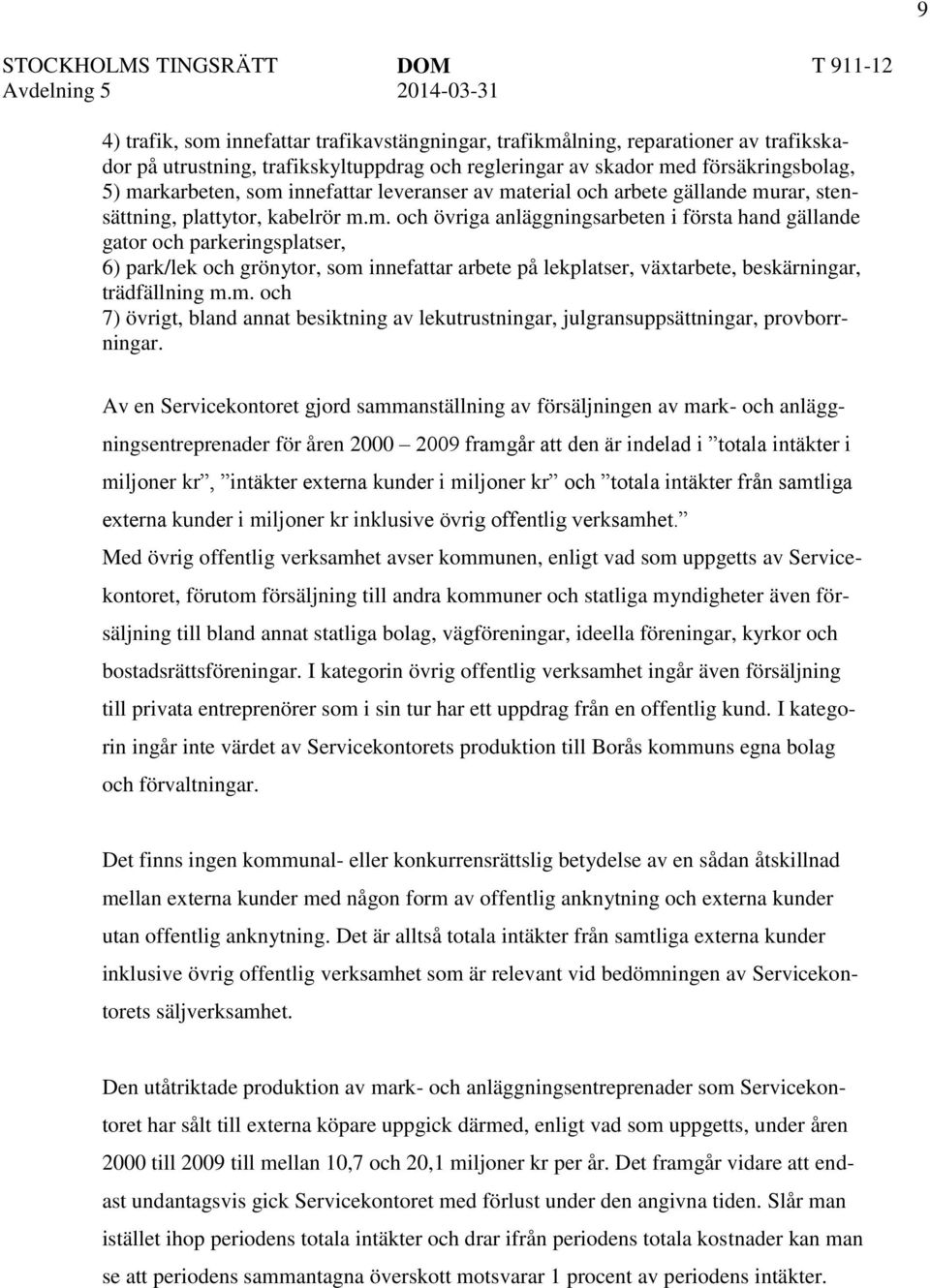 terial och arbete gällande mu