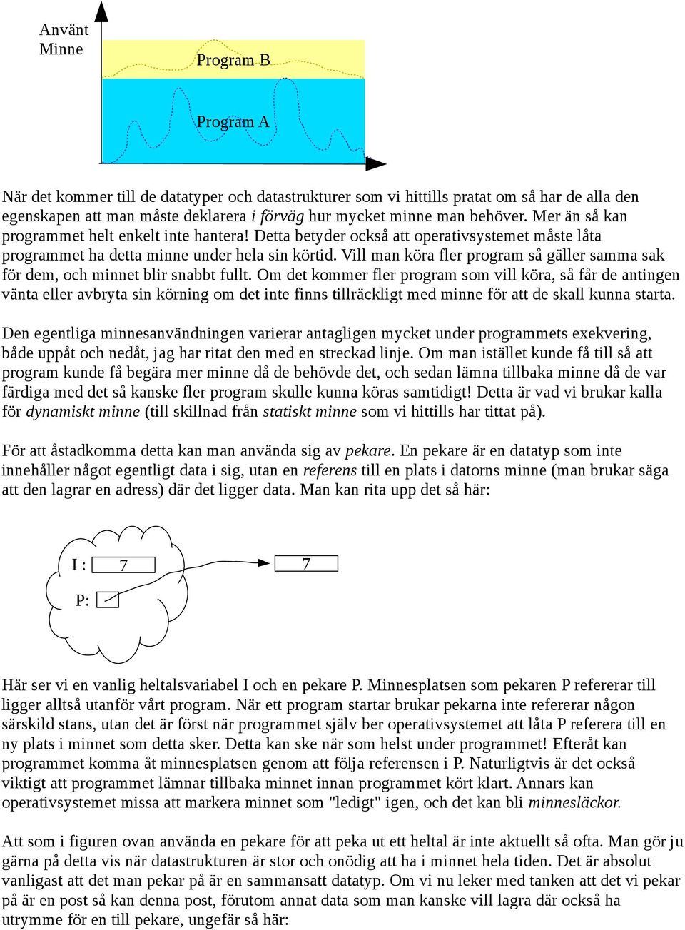 Vill man köra fler program så gäller samma sak för dem, och minnet blir snabbt fullt.