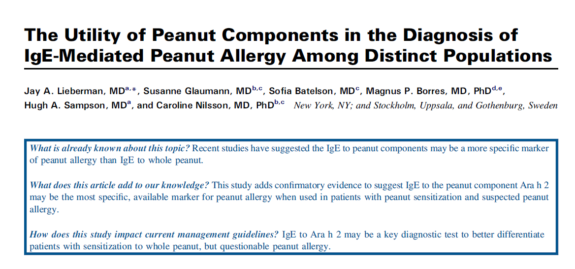4 populationer ( n=167) J Allergy Clin Immunol: In Practice 2013;1:75-82 Mount