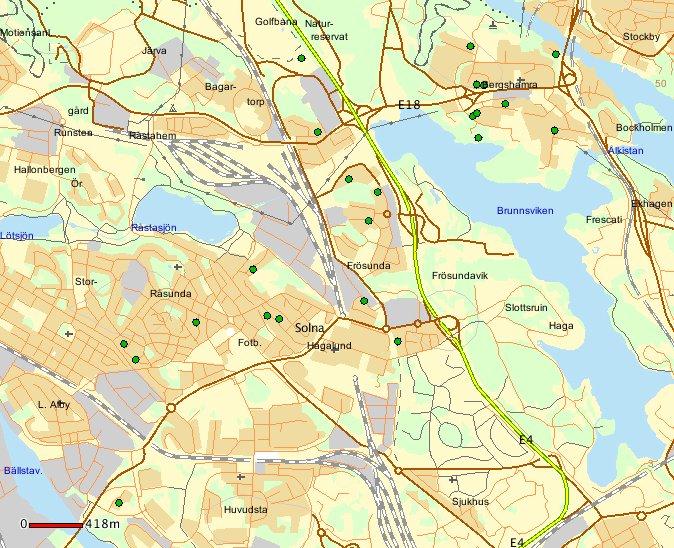Solna stad - Bostadsrelaterade brott, fullbordade/försök under januari 2016. Försök till bostadsinbrott: Gustav III:s Boulevard, Aspstigen, Fläderstigen.