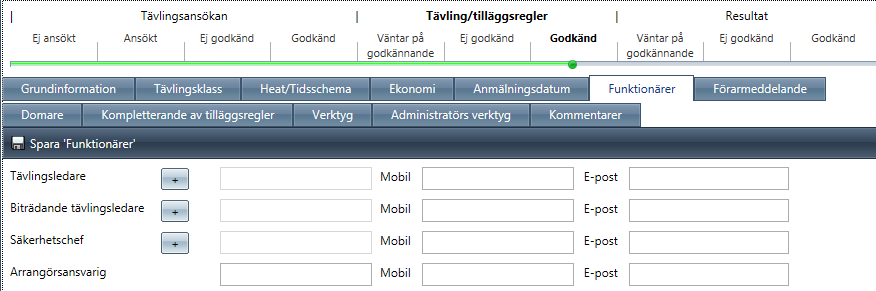 Arrangera tävling Innan du kan börja arrangera en tävling krävs att du genomgått följande steg. 1. Ansökan om tävling genomförd 2. Tävlingen har blivit godkänd av förbund/distrikt/sektion 3.