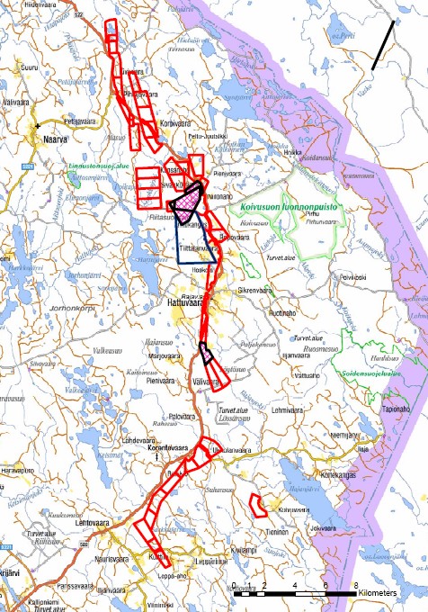 Karelska guldlinjen - integrerad guldproduktion Integrerad produktionsstruktur med centralt placerat anrikningsverk i Pampalo Gruvdrift i Pampalo Brytning i