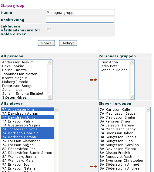 elevers vårdnadshavare får du mejladresserna separerade med semikolon.