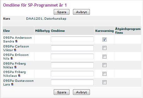 Kommentarsfältet bredvid resultatrapporteringen används enbart för ditt eget bruk. Det exporteras inte till SCB och det syns inte för elever eller vårdnadshavare.