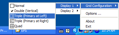 Acer GridVista är lätt att installera: 1 Kör Acer GridVista och välj önskad skärmkonfiguration för varje display i aktivitetsfältet.