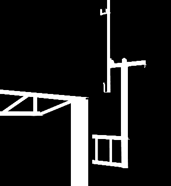 1 Pelarfästet monteras på hallens pelare (trä, stål eller betong).