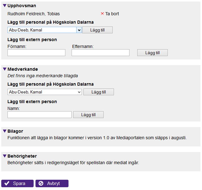 Klicka på Redigera media Skriv eller ändra titel och beskrivning.