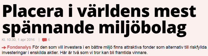 attraktiva fonder att investera i. Placera.