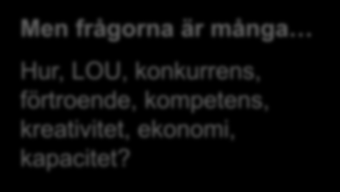 Affärsformer för marknadens behov En stark drivkraft i utvecklingen det optimala projektet