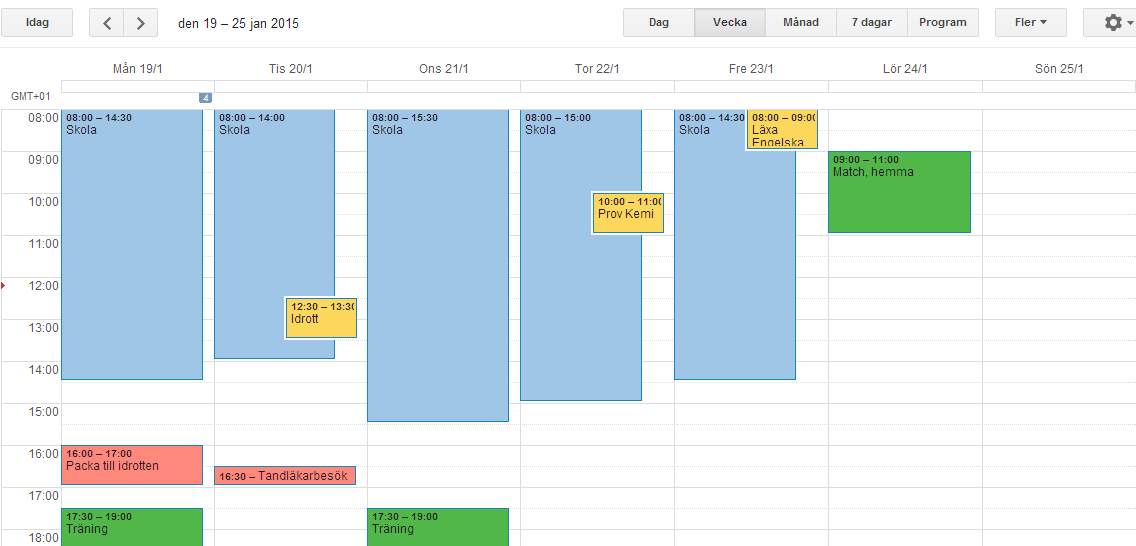 Ett flexibelt schema innebär att varje lektion/modul är löstagbar och lätt kan bytas ut vid avvikelser från ordinarie schema.