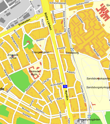 Figur 3: Gatuavsnitt där räkning utfördes vid Fleminggatan.