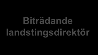 Ny organisation i landstinget 2014 Landstingsdirektör Ledningsstab - HR-avdelning - Kommunikationsavdelning - Verksamhetsavdelning - Utvecklingsavdelning Biträdande landstingsdirektör -