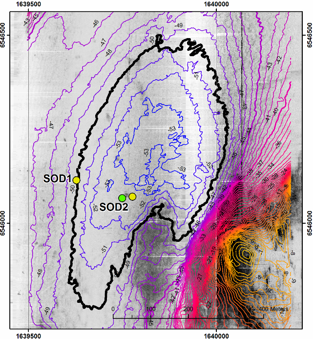 5.2 Tipplats Söderhäll (område 1) 5.2.1 Maringeologiska förhållanden Detta område (se figur 5.