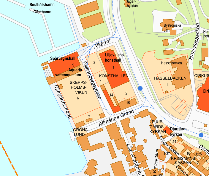 Fastigheterna Konsthallen 1, 3 och 4.