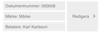 Dessa fält fyller i sig själva om du har valt en kund från kundregistret, men du kan givetvis ändra fälten från fall till fall utan att det påverkar det sparade kundkortet (t.ex.