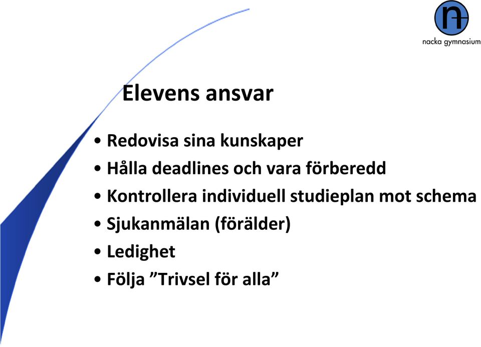 Kontrollera individuell studieplan mot