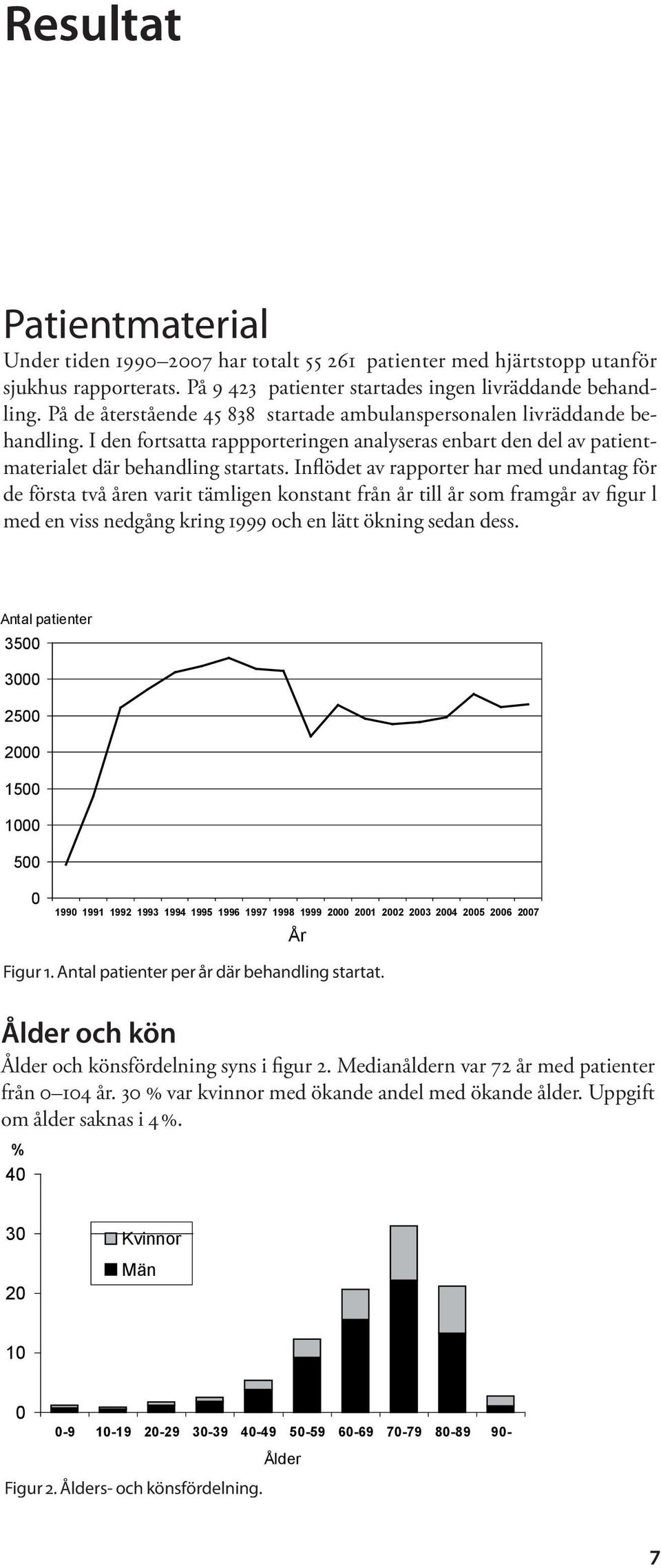 Inflödet av rapporter har med undantag för de första två åren varit tämligen konstant från år till år som framgår av figur l med en viss nedgång kring 1999 och en lätt ökning sedan dess.