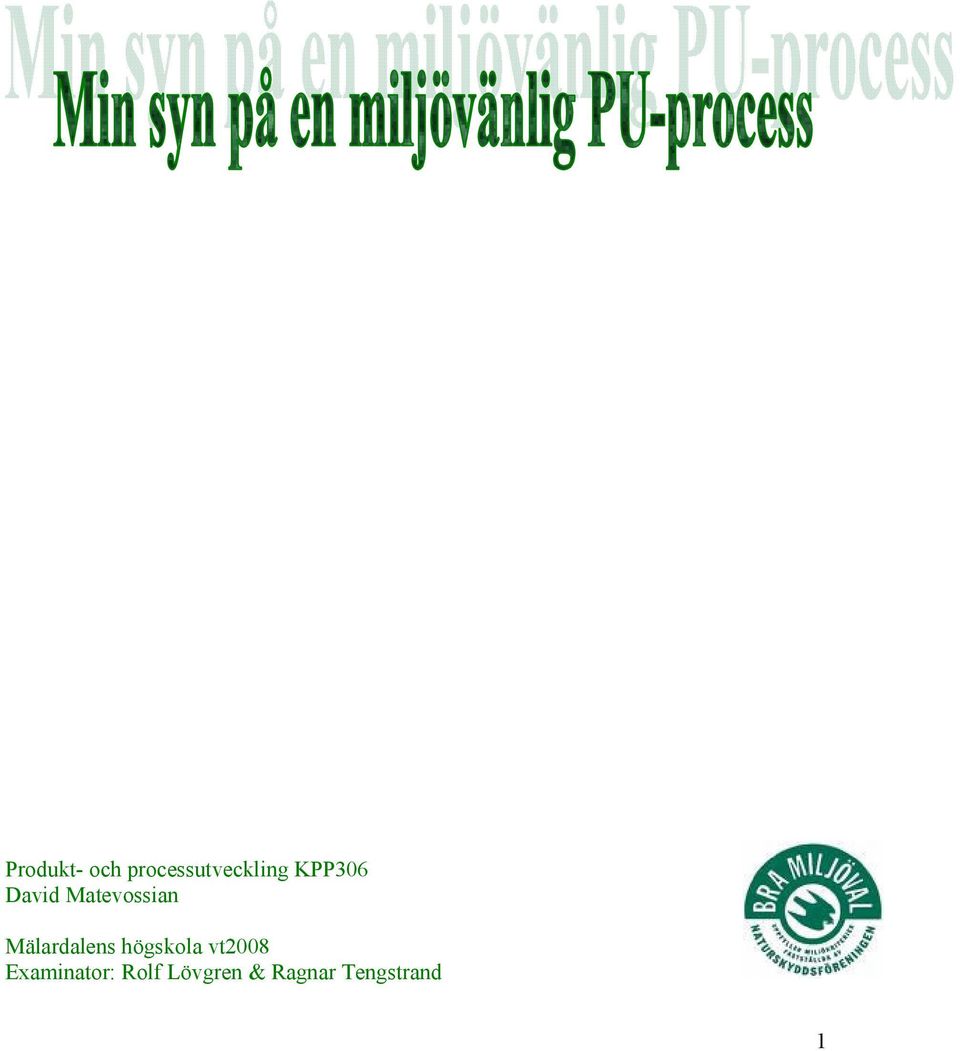 Mälardalens högskola vt2008