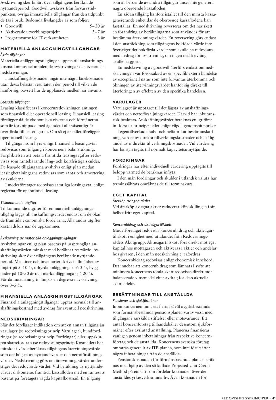 anläggningstillgångar upptas till anskaffningskostnad minus ackumulerade avskrivningar och eventuella nedskrivningar.