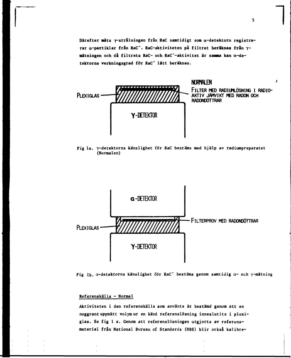 PLEXIGLAS mmmmmmmmmmmmmmmmmm^t Y//////////////M Y-DETEKTOR NORWLEN FILTER MED RADIUN_ÖSNIN6 I RADIO- AKTIV JÄMVIKT MED RADON OCH RADONDÖTTRAR Fig la.
