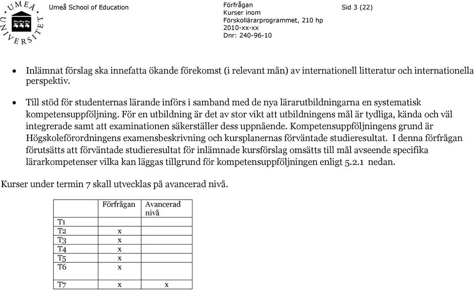 För en utbildning är det av stor vikt att utbildningens mål är tydliga, kända och väl integrerade samt att examinationen säkerställer dess uppnående.