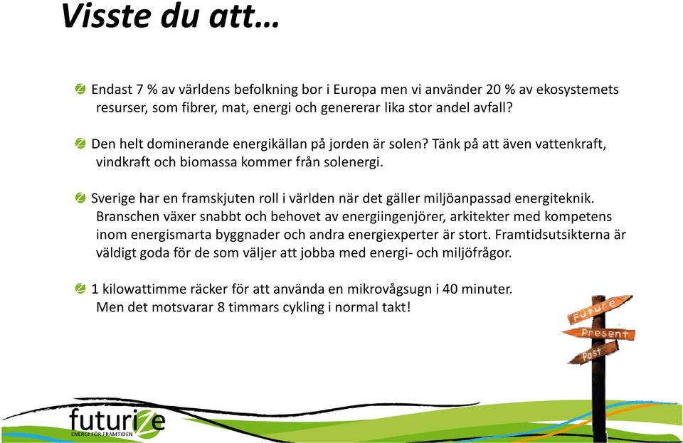 Sverige har en framskjuten roll i världen när det gäller miljöanpassad energiteknik.
