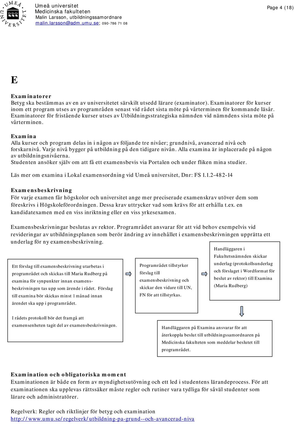 Examinatorer för fristående kurser utses av Utbildningsstrategiska nämnden vid nämndens sista möte på vårterminen.